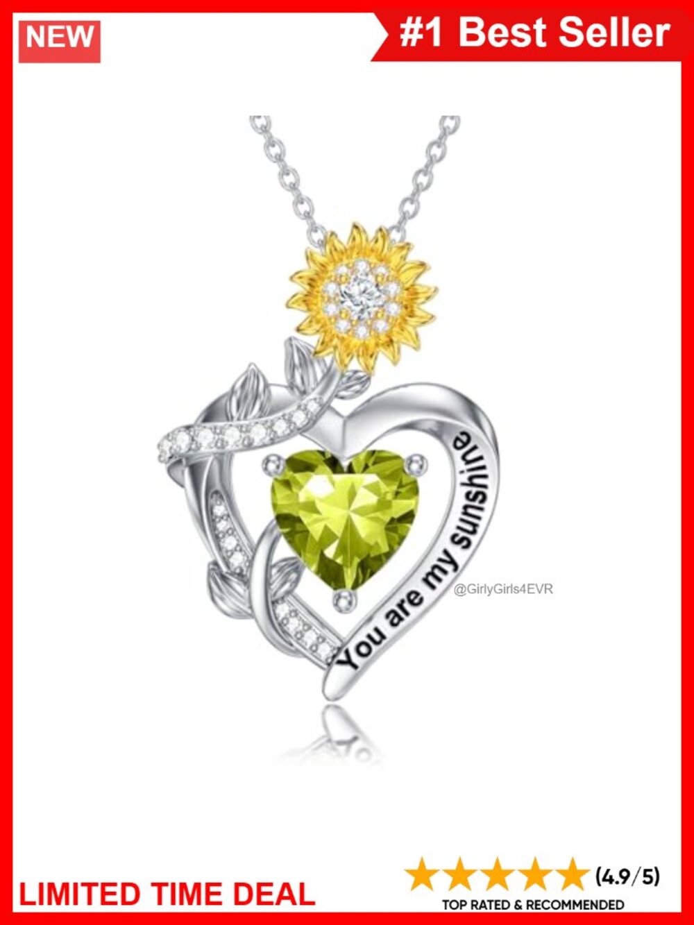 Sterling Silver Butterfly Cross Pendant Necklace 12 Month Birthstone Gift